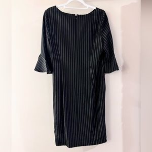 DKNY black knee length pinstripe dress